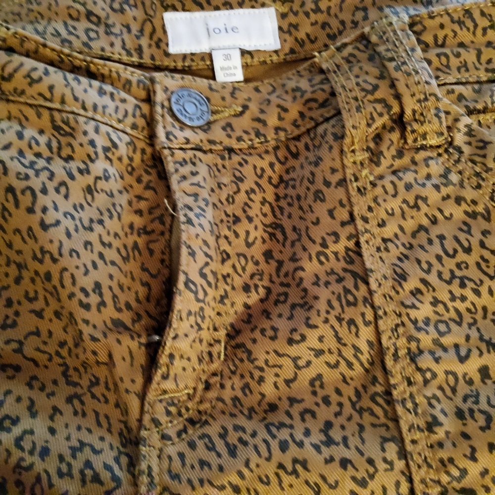 Joie Leopard Print Skinny Pants - Brown